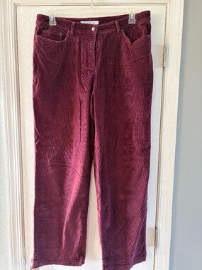 Women's Croft and Barrow burgandy corduroy pants size 14 avg/reg